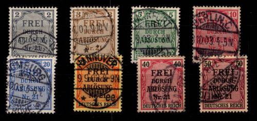 Deutsches Reich Dienstmarken 1-8 gestempelt #DFY90