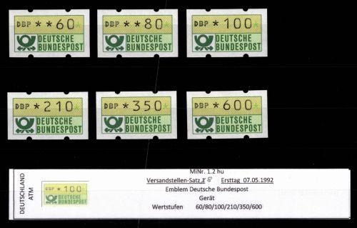 BRD Bund Automatenmarken 1.2 hu VS 8 postfrisch ohne Nummer #DGH49
