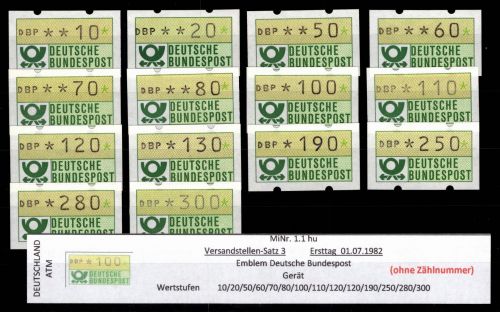 BRD Bund Automatenmarken 1.1 hu VS 3 postfrisch