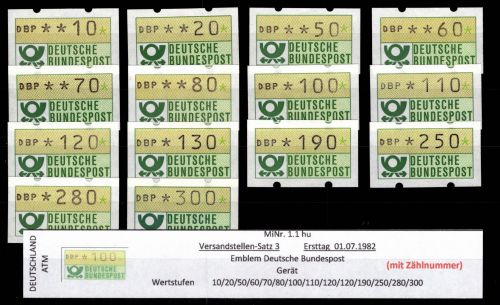 BRD Bund Automatenmarken 1.1 hu VS 3 postfrisch