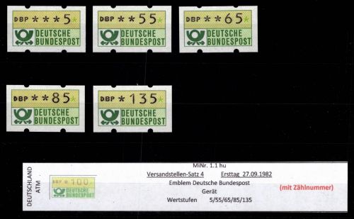 BRD Bund Automatenmarken 1.1 hu VS 4 postfrisch