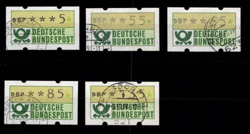 BRD Bund Automatenmarken 1.1 hu VS 4 gestempelt ohne Nummer #DGH79