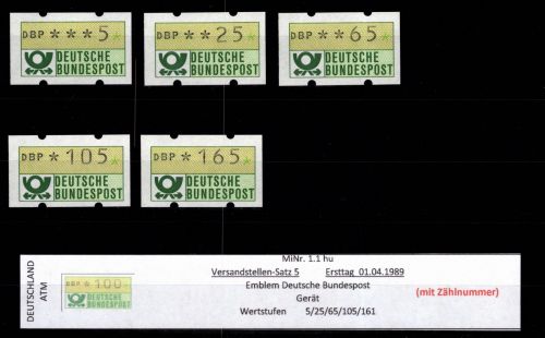 BRD Bund Automatenmarken 1.1 hu VS 5 postfrisch