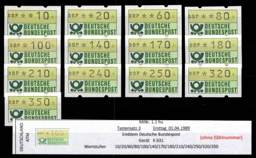 BRD Bund Automatenmarken 1.1 hu TS 3 postfrisch