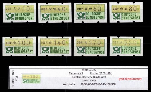 BRD Bund Automatenmarken 1.1 hu TS 6 postfrisch