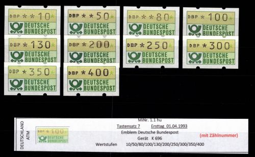 BRD Bund Automatenmarken 1.1 hu TS 7 postfrisch