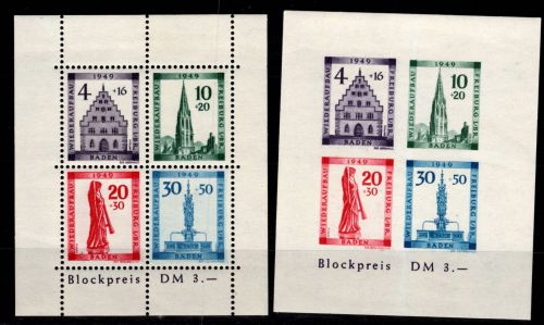 Französische Zone Baden Block 1 A+B mit Falz #DGJ27