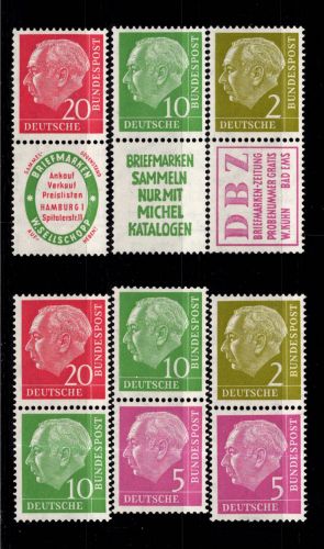 BRD Bund S 13, S 17, S 21, S 25, S 29, S 33 postfrisch #DGJ74