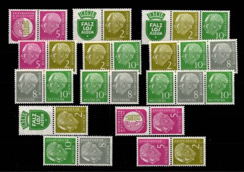 BRD Bund Zsdr. W 8- W 16, S 17, S 37. S 41, S 45 postfrisch aus MH 3 #DGK82