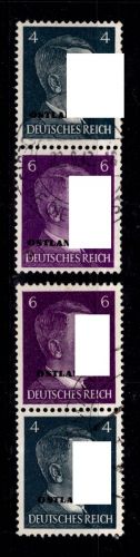 Deutsche Besetzung 2. WK Ostland S 1, S 3 gestempelt Zusammendruck #DGK90