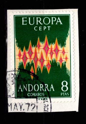 Andorra spanisch 71 gestempelt auf Briefstück #DGM53