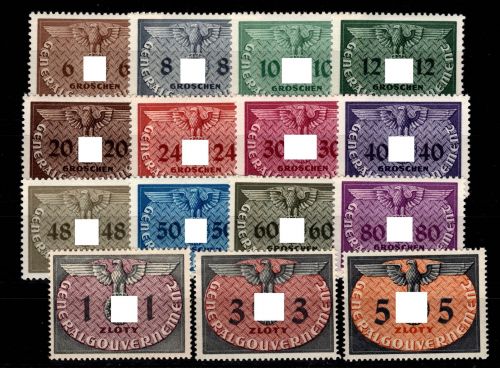 Generalgouvernement Dienstmarken 1-15 postfrisch #DGM68