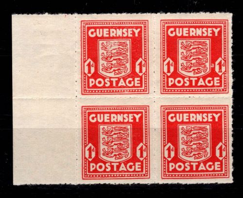 Deutsche Besetzung Guernsey 2 bv postfrisch 4er Block, geprüft Möhle BPP #DGO36
