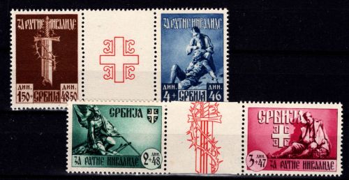 Deutsche Besetzung Serbien 90-93 postfrisch Blockeinzelmarken #DGP42