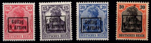 Deutsche Besetzung 9. Armee 1-4 postfrisch