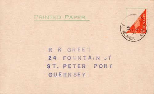 Deutsche Besetzung Guernsey I auf Postkarte #DGT92