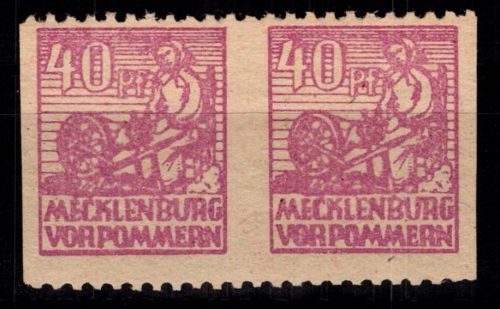 SBZ 40 y a UMs postfrisch mittig ungezähnt, geprüft Kramp BPP #DHI63
