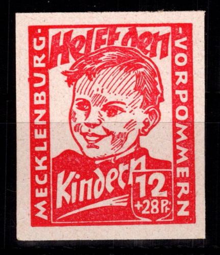 SBZ 28 b U postfrisch Kinderhilfe ungezähnt, geprüft Kramp BPP #DHI68