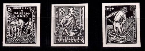 SBZ 23 VI-25 VI ohne Gummi Bodenreform Vorlagedruck, geprüft Kramp BPP #DHI70