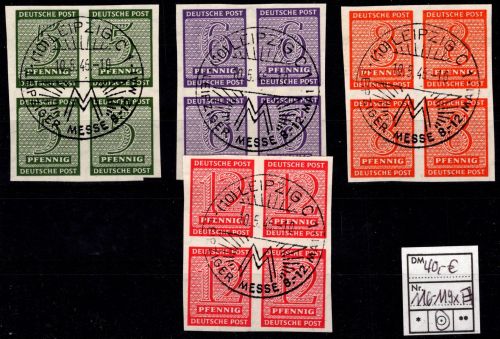 SBZ 116-119 x gestempelt mit Leipziger Messe Stempel, als 4er Block #DHJ35