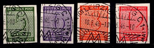 SBZ 116-119 X gestempelt Typenprüfung #DHJ48
