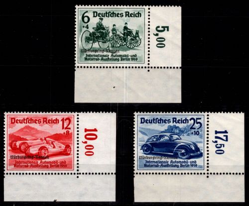 Deutsches Reich 695-697 postfrisch vom Eckrand oben rechts, ungefaltet #DGU69