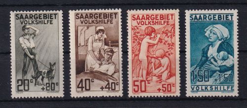 Saargebiet 104-107 mit Falz