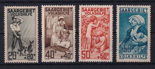 Saargebiet 104-107 mit Falz #DGV79