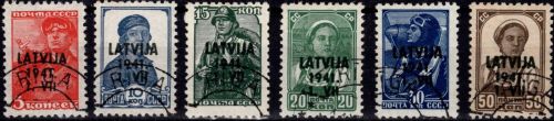 Deutsche Besetzung Lettland 1-6 gestempelt geprüft Keiler BPP #DGO96