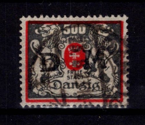 Danzig Dienstmarken 39 gestempelt neues Attest Gruber BPP #OJ859