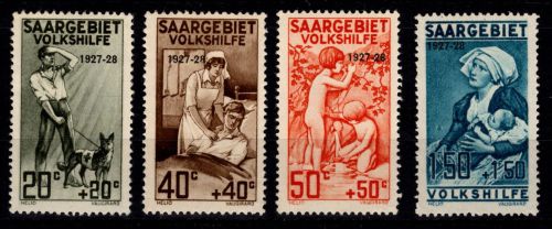 Saargebiet 122-125 postfrisch geprüft Ney BPP #DGY91