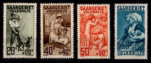 Saargebiet 104-107 postfrisch geprüft Ney BPP #DGY92