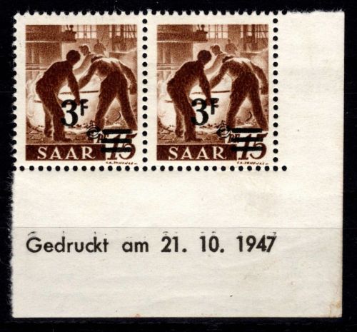 Saarland 230 II Br postfrisch 21.10.1947 #DGZ72