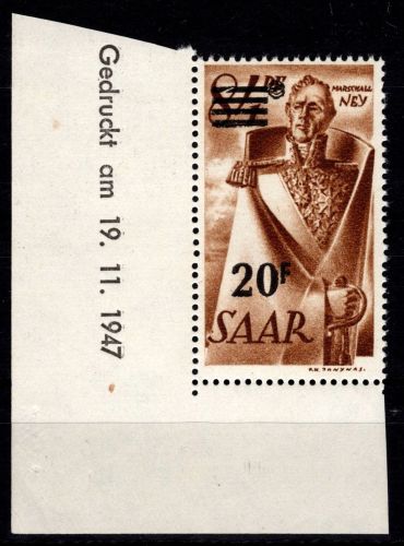 Saarland 237 II Br postfrisch 19.11.1947 #DGZ79