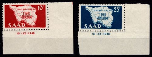 Saarland 260-261 Br postfrisch 15.12.1948 #DGZ86