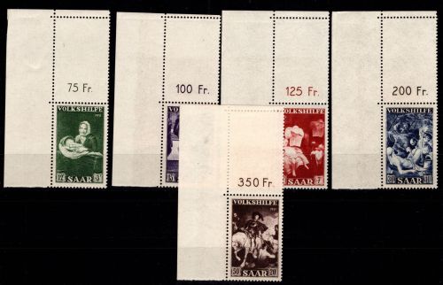 Saarland 309-313 postfrisch vom Eckrand für höchste Ansprüche #DGZ90