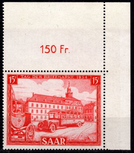 Saarland 349 postfrisch vom Eckrand #DHA06