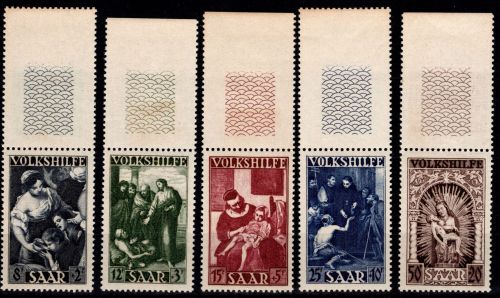 Saarland 267-271 postfrisch vom Oberrand, gefaltet #DHA33