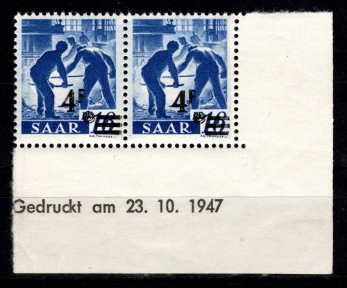 Saarland 231 II Br postfrisch 23.10.1947 #DHB14
