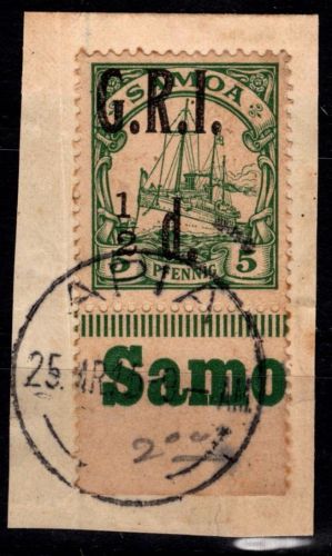 Deutsche Kolonien Samoa Bt. Bestzung 2 gestempelt #DHB56