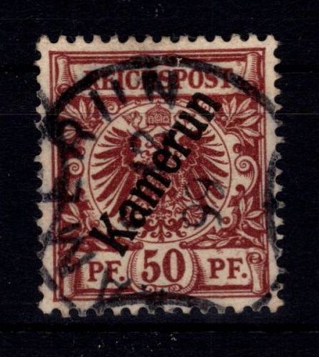 Deutsche Kolonien Kamerun 6 gestempelt geprüft Steuer BPP #DHC91