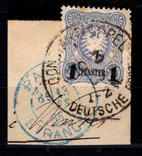 Deutsche APA Türkei 3 gestempelt auf Briefstück mit Vollstempel #DHD44