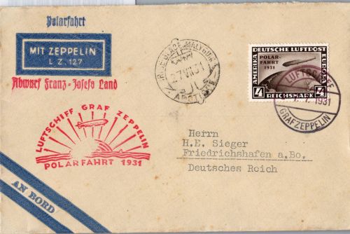 Deutsches Reich 458 auf Brief Zeppelinfahrt LZ 127 #DHX60