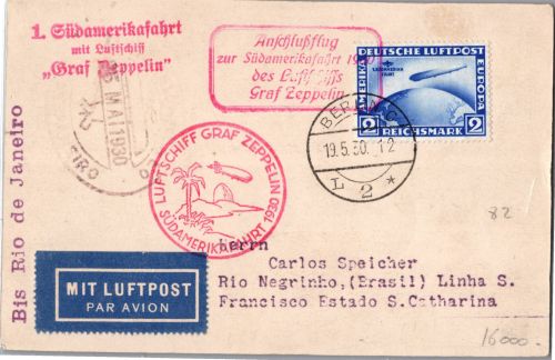Deutsches Reich 438 auf Brief Zeppelinfahrt LZ 127 #DHX75