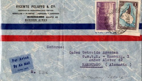 Flugpost Südamerika- Europa auf Brief Luftpost #DHZ43