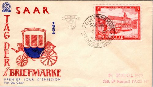 Lot Saarland FDC Tag der Briefmarke als Ersttagsbrief und auf Karte #DIA03