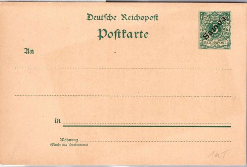 Deutsche Kolonien Samoa P 1 als Ganzsache ungebraucht #DIA31