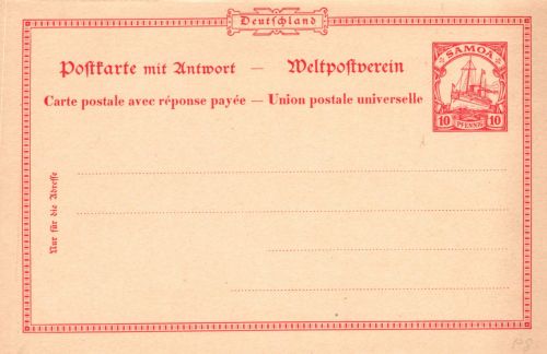 Deutsche Kolonien Samoa P 8 als Ganzsache ungebraucht #DIA34