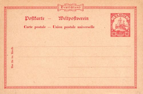 Deutsche Kolonien Samoa P 6 als Ganzsache ungebraucht #DIA37