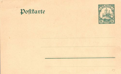 Deutsche Kolonien Samoa P 9 als Ganzsache ungebraucht #DIA40